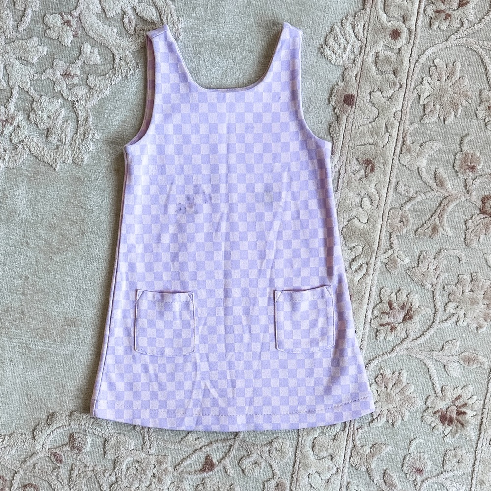 Purple Checkered Jumper Dress 4T